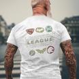 Justice Leagueymbols Blue T-Shirt mit Rückendruck Geschenke für alte Männer
