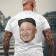 Kim Jong Un Big Face ロケットマン 北朝鮮パロディ メンズTシャツ バックプリント 高齢者への贈り物
