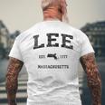 Lee Massachusetts Ma ビンテージ スポーツ デザイン ブラックプリント メンズTシャツ バックプリント 高齢者への贈り物