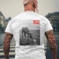 Life Picture Collection 馬と猫（1） メンズTシャツ バックプリント 高齢者への贈り物