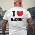 I Love Hachioji 八王子大好き メンズTシャツ バックプリント 高齢者への贈り物