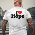 I Love Heart Hope Namee On A メンズTシャツ バックプリント 高齢者への贈り物