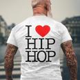 I Love Hip Hop ハート ラップ&ヒップホップファン メンズTシャツ バックプリント 高齢者への贈り物