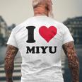 I Love Miyu メンズTシャツ バックプリント 高齢者への贈り物