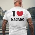 I Love Nagano 長野大好き メンズTシャツ バックプリント 高齢者への贈り物