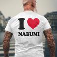 I Love Narumi メンズTシャツ バックプリント 高齢者への贈り物