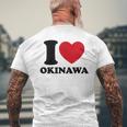 I Love Okinawa アイラブ 沖縄 メンズ 琉球 お土産 旅行 メンズTシャツ バックプリント 高齢者への贈り物