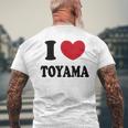 I Love Toyama 富山大好き メンズTシャツ バックプリント 高齢者への贈り物