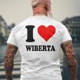 I Love Wiberta メンズTシャツ バックプリント 高齢者への贈り物
