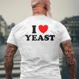 I Love Yeast 面白くてかわいい栄養パン屋フードヌーチファン メンズTシャツ バックプリント 高齢者への贈り物