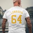 Lowrider 64 Jersey Number On The Back Classic Lowrider Car メンズTシャツ バックプリント 高齢者への贈り物