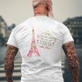 Meet Me In Paris 水彩プリントtシャツ エッフェル塔 メンズTシャツ バックプリント 高齢者への贈り物
