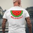 Meloncholy 面白い スイカ しゃれ フルーツ好き。 メンズTシャツ バックプリント 高齢者への贈り物