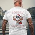 Merry Fitmas クリスマス フィットネス アグリークリスマス スウール サンタ 長袖tシャツ メンズTシャツ バックプリント 高齢者への贈り物