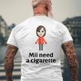 Mii Need A Cigarette Humour メンズ レディース メンズTシャツ バックプリント 高齢者への贈り物
