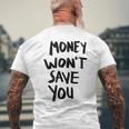 Money Will Notave You マネー 携帯電話ケース メンズTシャツ バックプリント 高齢者への贈り物