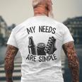 My Needs Areimple Guitars ビール愛好家 ギタリストギター メンズTシャツ バックプリント 高齢者への贈り物