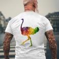 Ostrich African ダチョウ Animal Watercolor Graphic メンズTシャツ バックプリント 高齢者への贈り物