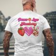 Peace Love イチゴ好き 果物食主義者 果実 果実 果実 メンズTシャツ バックプリント 高齢者への贈り物