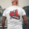 Piaggio クラシックスクーター イタリア製 ピンク メンズTシャツ バックプリント 高齢者への贈り物