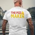 The Pizza Maker Pizza Making メンズTシャツ バックプリント 高齢者への贈り物