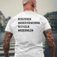 Reduzieren Wiederverwenden Recyceln Wiederholen メンズTシャツ バックプリント 高齢者への贈り物