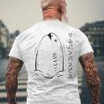 Sacabambaspis フィッシュミーム 日本語ラインアート メンズTシャツ バックプリント 高齢者への贈り物