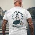 Salty Beach Port Aransas テキサス マーメイドシャツ ダイブバー オイスター メンズTシャツ バックプリント 高齢者への贈り物