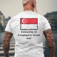 Someone Iningapore Loves Me シンガポール国旗 メンズTシャツ バックプリント 高齢者への贈り物
