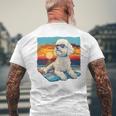 Sunny Day Doggy グラフィックデザイン ビーチレディ 子犬 長袖tシャツ メンズTシャツ バックプリント 高齢者への贈り物