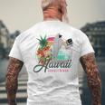 Sunset Beach Hawaii、サーフィンサーフボードレトロ、バックプリント メンズTシャツ バックプリント 高齢者への贈り物