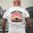 Sunseturf サーフボード ビンテージサーフィン サーファー用 メンズTシャツ バックプリント 高齢者への贈り物