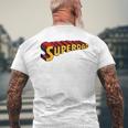 Super Daduperdad uperhero Dad メンズTシャツ バックプリント 高齢者への贈り物
