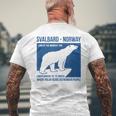 Svalbard ノルウェー ポーラーベア ロングイヤービーン スピッツベルゲン オーロラ メンズTシャツ バックプリント 高齢者への贈り物