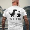 Tea Rex Pixel 8ビットゲーム恐竜 メンズTシャツ バックプリント 高齢者への贈り物
