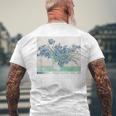 Trendyincentan Gogh Irises Famous Painting 1890 メンズTシャツ バックプリント 高齢者への贈り物