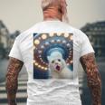 Ufo エイリアンフライングソーサー付き面白い白猫愛好家セルフィー 長袖tシャツ メンズTシャツ バックプリント 高齢者への贈り物