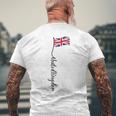 Uk United Kingdomignature ユニオンジャックフラッグポール背面に メンズTシャツ バックプリント 高齢者への贈り物