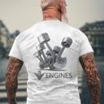 V8 エンジン メンズTシャツ バックプリント 高齢者への贈り物
