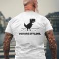 You Are Offline T-Rex 恐竜のラン ピクセルアート 恐竜ゲーム メンズTシャツ バックプリント 高齢者への贈り物