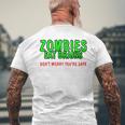 Zombies Eat Brains Don't Worry You'reafe メンズTシャツ バックプリント 高齢者への贈り物