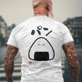 「パン-おにぎり」おもしろ 筆文字 服 面白い文字入り メンズTシャツ バックプリント 高齢者への贈り物