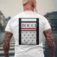【バックプリント・背中側】Bocci ぼっち ロゴ 総柄 イタリア国旗風【変なtシャツ】陰キャ ブランド パロディ 面白 メンズTシャツ バックプリント 高齢者への贈り物