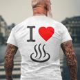 【バックプリント・背中側】アイラブ・温泉 マーク お風呂 銭湯 記号 お土産 旅行 ハート スタッフ 面白い メンズTシャツ バックプリント 高齢者への贈り物