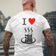 【バックプリント・背中側】アイラブ・湯 イラスト【温泉】お風呂 マーク 銭湯 記号 ハート 面白い メンズTシャツ バックプリント 高齢者への贈り物