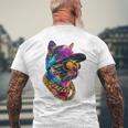 かっこいい ヒップホップ 猫 アーバン ストリートウェア B-Boy グラフィティ メンズTシャツ バックプリント 高齢者への贈り物