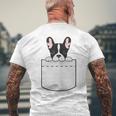 かわいいフレンチブルドッグポケット：いじめっ子の飼い犬とフレンチブルドッグの恋人 メンズTシャツ バックプリント 高齢者への贈り物