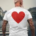 かわいい赤ミニマリスト ハート メンズTシャツ バックプリント 高齢者への贈り物