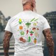 かわいい野菜 かわいい野菜 ヘルシーフード 食べる ビーガン メンズTシャツ バックプリント 高齢者への贈り物