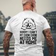 ごめんなさい、チャウチャウには家に私が必要です、チャウチャウのお父さん メンズTシャツ バックプリント 高齢者への贈り物